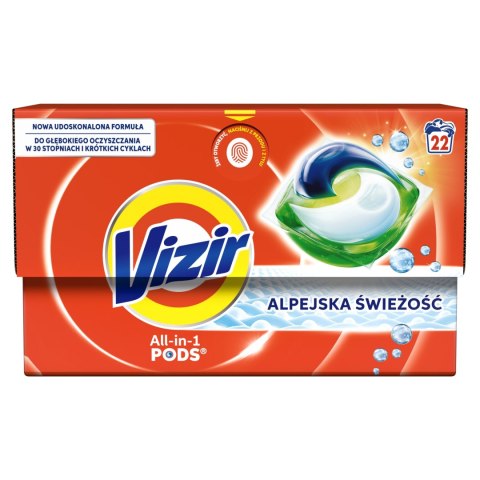 VIZIR kapsułki do prania ALL IN 1 PODS ALPEJSKA ŚWIEŻOŚĆ 22 PRANIA