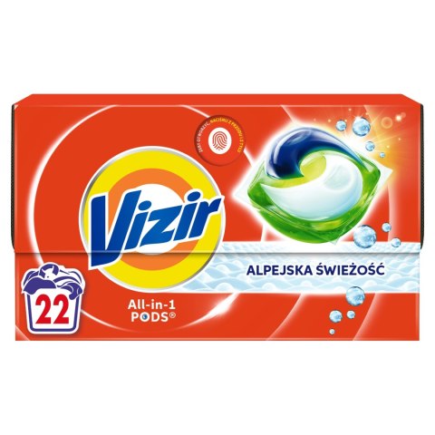 VIZIR kapsułki do prania ALL IN 1 PODS ALPEJSKA ŚWIEŻOŚĆ 22 PRANIA