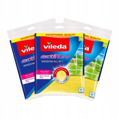 Vileda Actifibre Ściereczka Okienna Bez Smug Ścierka Chłonna 1szt