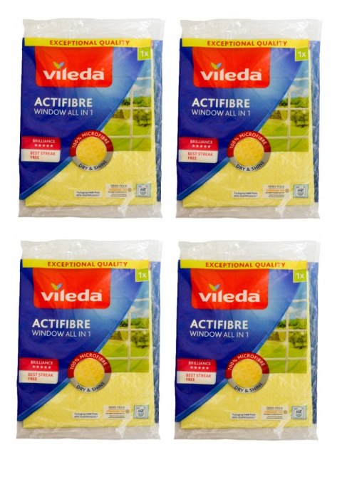 Vileda Actifibre Ściereczka Okienna Bez Smug Ścierka Chłonna 1szt