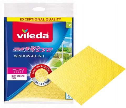 Vileda Actifibre Ściereczka Okienna Bez Smug Ścierka Chłonna 1szt