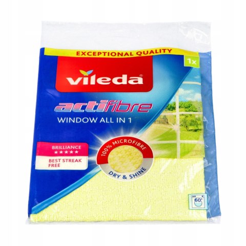 Vileda Actifibre Ściereczka Okienna Bez Smug Ścierka Chłonna 1szt