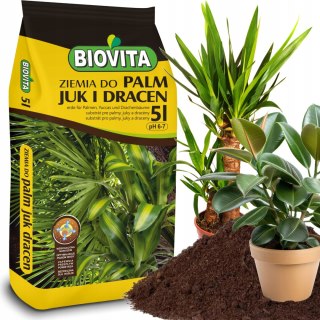 Ziemia Do Palm Juk Dracen Podłoże Do Roślin Zielonych Z Nawozem Biovita 5L
