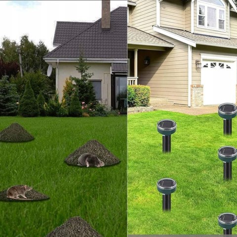 4x ODSTRASZACZ SOLARNY NA KRETY KUNY NORNICE SILNY KRETÓW KUN MYSZY GRYZONI