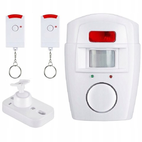 ALARM BEZPRZEWODOWY CZUJNIK RUCHU + 2 PILOTY 105dB DO PIWNICY GARAŻU DOMU