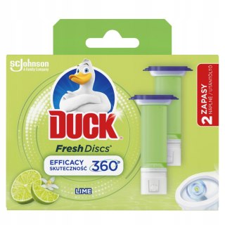 DUCK Fresh Discs Podwójny Zapas Limonkowych Krążków Żelowych Do Wc 2X36 ml