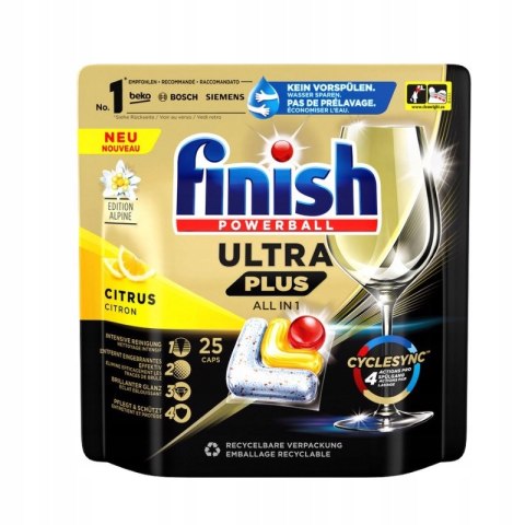 FINISH Kapsułki do zmywarki 25 szt Ultra Plus Lemon
