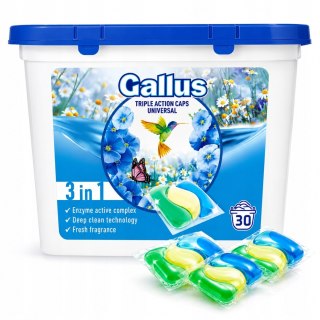 GALLUS Kapsułki do Prania Universal Uniwersalne Do Białego i Kolorów 30 szt