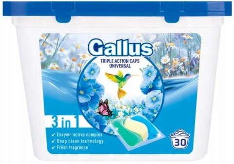 GALLUS Kapsułki do Prania Universal Uniwersalne Do Białego i Kolorów 30 szt