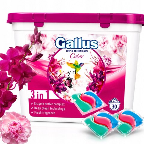Gallus Kapsułki do Prania Color Universal Kolorowe Tkaniny 30 szt