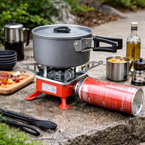 Kuchenka Gazowa Mini Turystyczna Składana Mocna Camping Biwak Podróż