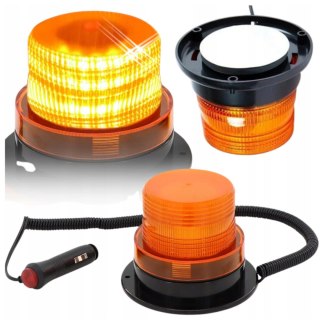 LAMPA KOGUT BŁYSKOWA ostrzegawcza LED MAGNES 12V/24V POMARAŃCZOWA