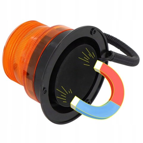 LAMPA KOGUT BŁYSKOWA ostrzegawcza LED MAGNES 12V/24V POMARAŃCZOWA