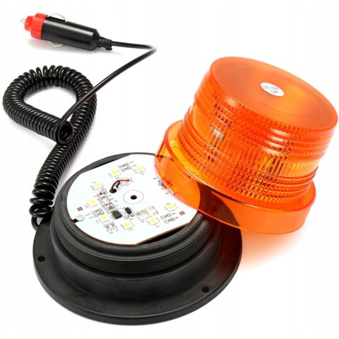 LAMPA KOGUT BŁYSKOWA ostrzegawcza LED MAGNES 12V/24V POMARAŃCZOWA