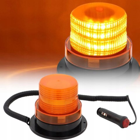 LAMPA KOGUT BŁYSKOWA ostrzegawcza LED MAGNES 12V/24V POMARAŃCZOWA