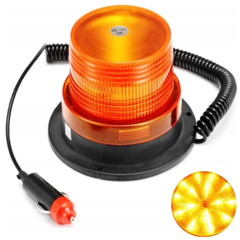 LAMPA KOGUT BŁYSKOWA ostrzegawcza LED MAGNES 12V/24V POMARAŃCZOWA