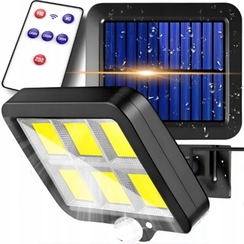 LAMPA SOLARNA Z CZUJNIKIEM RUCHU MOCNA ULICZNA OGRODOWA COB 120 LED PANEL