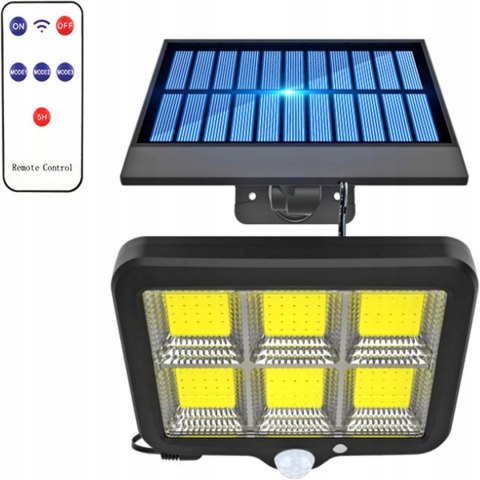LAMPA SOLARNA Z CZUJNIKIEM RUCHU MOCNA ULICZNA OGRODOWA COB 120 LED PANEL