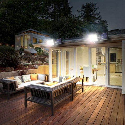 LAMPA SOLARNA Z CZUJNIKIEM RUCHU MOCNA ULICZNA OGRODOWA COB 120 LED PANEL