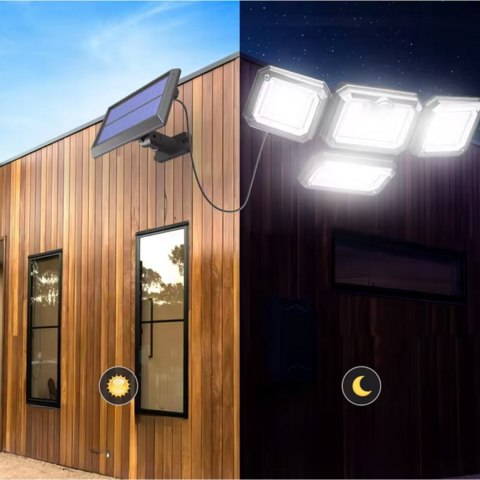 LAMPA SOLARNA ZEWNĘTRZNA LED z CZUJNIKIEM RUCHU REGULOWANA OGRODOWA + PILOT