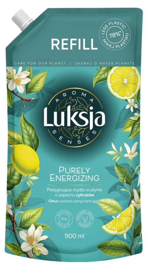 LUKSJA Mydło w płynie 900ml Zapas Aroma Energizing