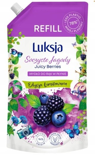 LUKSJA Mydło w płynie 900ml Zapas Jagoda opakowanie uzupełniające