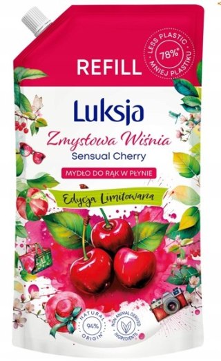 LUKSJA Mydło w płynie 900ml Zapas Wiśnia opakowanie uzupełniające