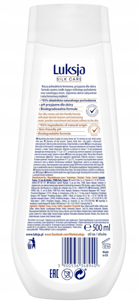 LUKSJA Żel pod prysznic 500ml Shea Butter (5)