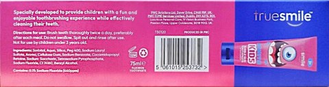 TRUESMILE Pasta do zębów dla dzieci 75ml Bubble Gum + Szczoteczka