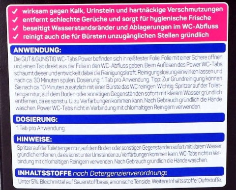 Tabletki do czyszczenia WC Gut & Günstig 16 sztuk