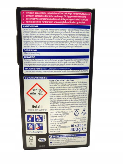 Tabletki do czyszczenia WC Gut & Günstig 16 sztuk