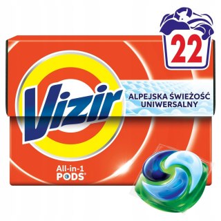 VIZIR kapsułki do prania ALL IN 1 PODS ALPEJSKA ŚWIEŻOŚĆ 22 PRANIA