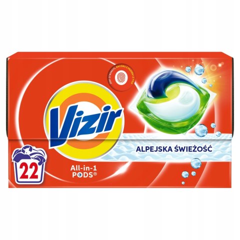 VIZIR kapsułki do prania ALL IN 1 PODS ALPEJSKA ŚWIEŻOŚĆ 22 PRANIA