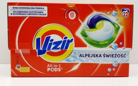 VIZIR kapsułki do prania ALL IN 1 PODS ALPEJSKA ŚWIEŻOŚĆ 22 PRANIA