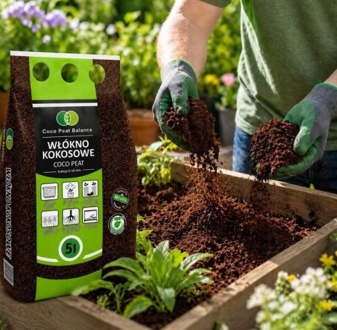 WŁÓKNO KOKOSOWE COCO PEAT gotowe podłoże 5L