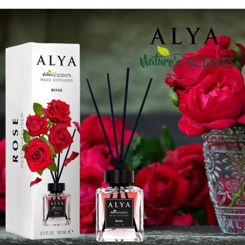 ALYA Patyczki zapachowe 100ml Rose zapach do domu odświeżacz Róża