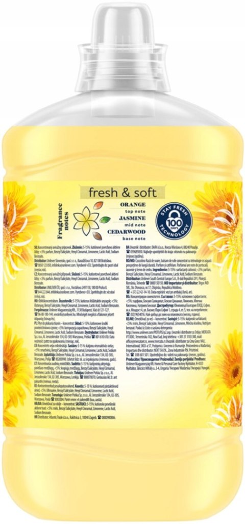 COCCOLINO płyn do płukania Fresh&Soft tkanin do plukania 1.7L Yellow