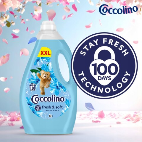 Coccolino Fresh&Soft płyn do płukania Blue Splash Niebieski 3L 120 prań