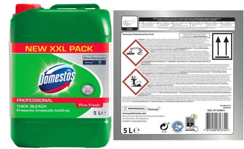 DOMESTOS Zel do WC płyn do i toalet antybakteryjny 5L Pine
