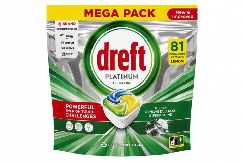 DREFT Kapsulki do zmywarki Platinum 81 Lemon cytrynowe
