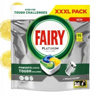 FAIRY Platinum All in One Tabletki do zmywarki Lemon 96 szt Kapsułki