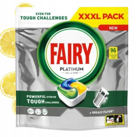 FAIRY Platinum All in One Tabletki do zmywarki Lemon 96 szt Kapsułki