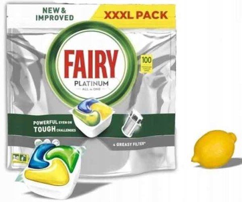 FAIRY Platinum Lemon 100 szt Tabletki do Zmywarki Kapsułki All In One XXL