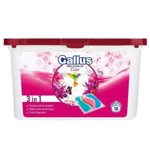 GALLUS 18Caps 3in1 Color Kapsułki do Prania (8)