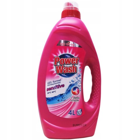 POWER WASH Żel 92 Prań 4L Sensitive uniwersalny