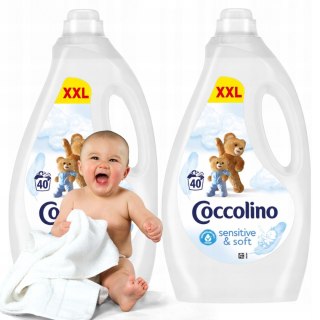 Zestaw Coccolino płyn do płukania Sensitive & Soft Delikatny 2x3l 240 prań