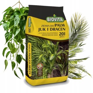 BIOVITA ZIEMIA PODŁOŻE WZBOGACONE DO PALM JUK DRACEN FIKUS Z NAWOZEM 20L