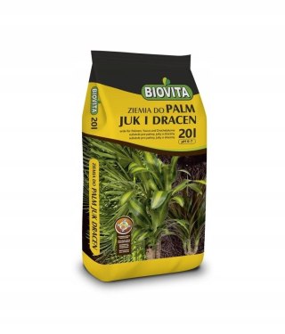 BIOVITA ZIEMIA PODŁOŻE WZBOGACONE DO PALM JUK DRACEN FIKUS Z NAWOZEM 20L