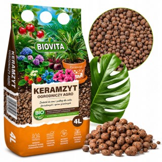 Biovita Keramzyt ogrodniczy AGRO 4-8 mm 4L drenaż do roślin podłoże