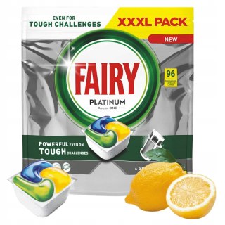 Fairy Platinum All In One Kapsułki do zmywarki cytrynowe tabletki 96 sztuk